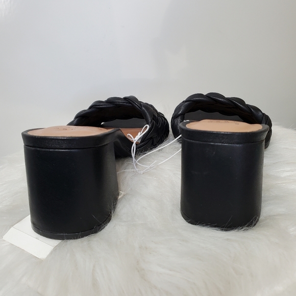 NWT A NEW DAY Dorothy Black Slide Braided Square Toe Heels Shoes Size 6 - Picture 4 of 7